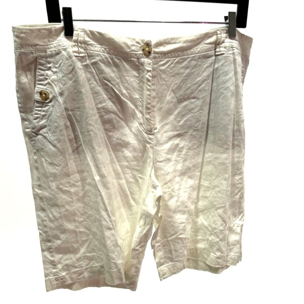 J Jill white stretch linen bermuda short